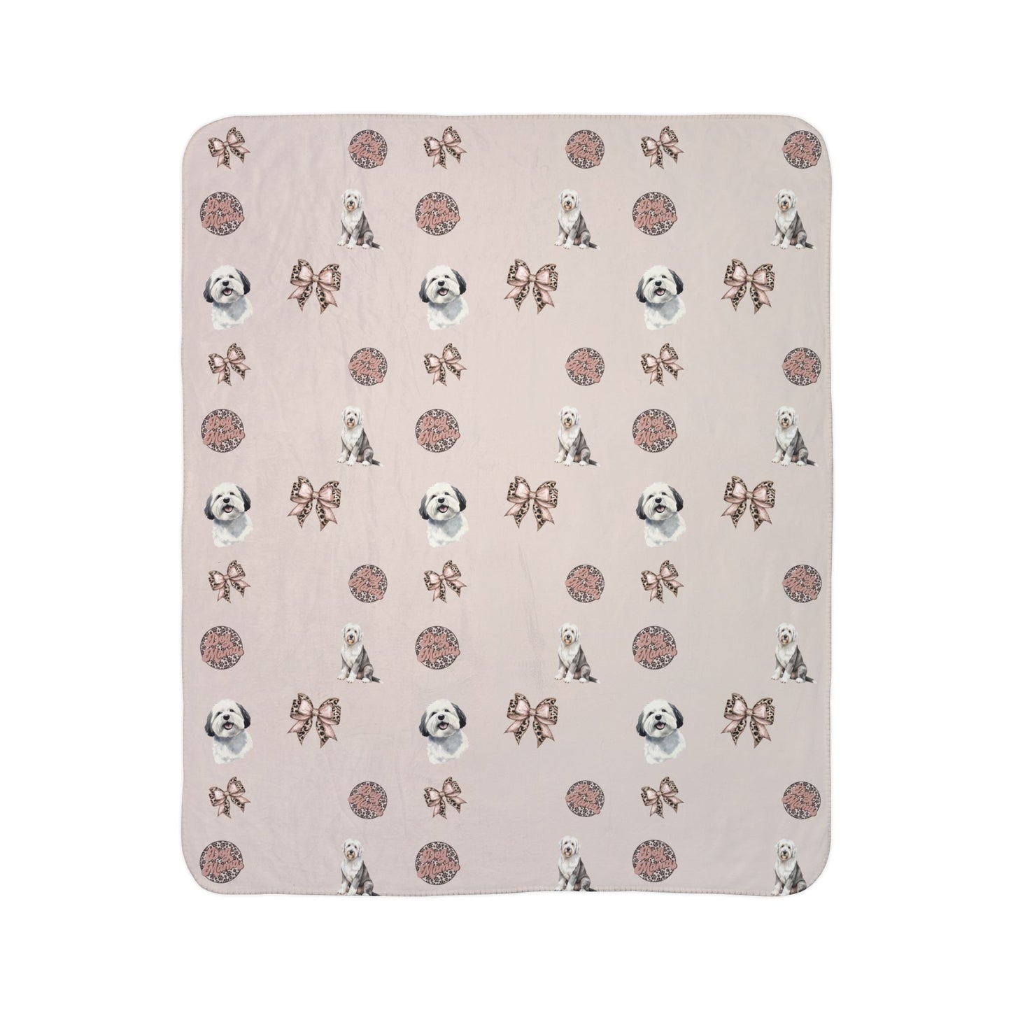 English Sheepdog Fleece Sherpa Blanket