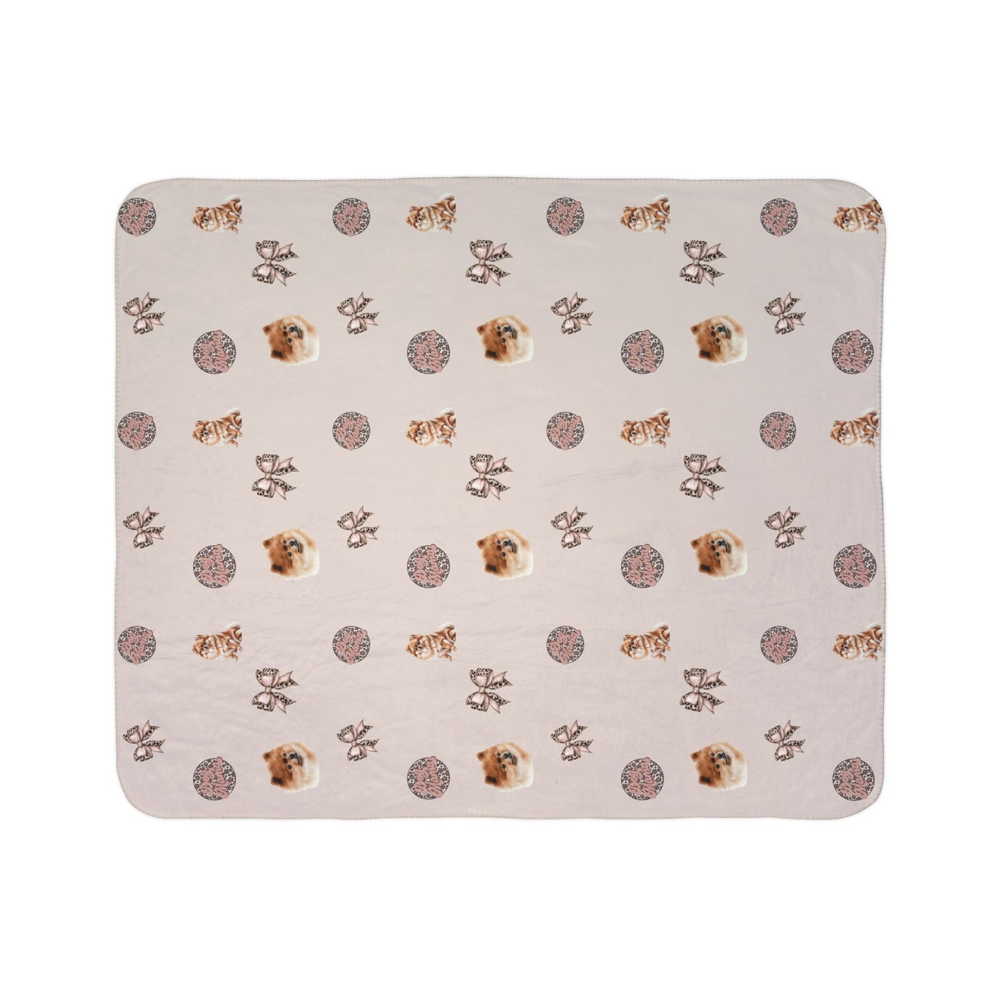 Pomeranian Fleece Sherpa Blanket