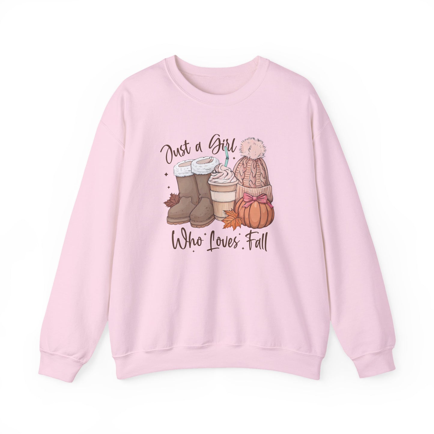 Just a Girl Who Loves Fall Gildan Crewneck Sweatshirt