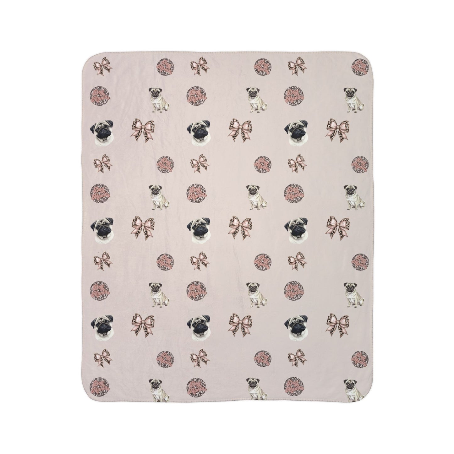 Pug Fleece Sherpa Blanket