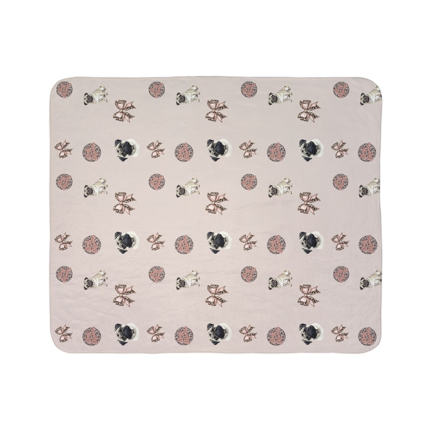 Pug Fleece Sherpa Blanket