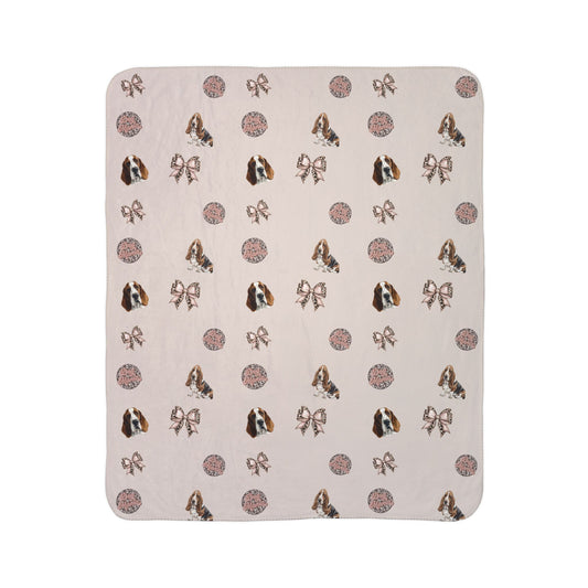 Bassett Hound Fleece Sherpa Blanket
