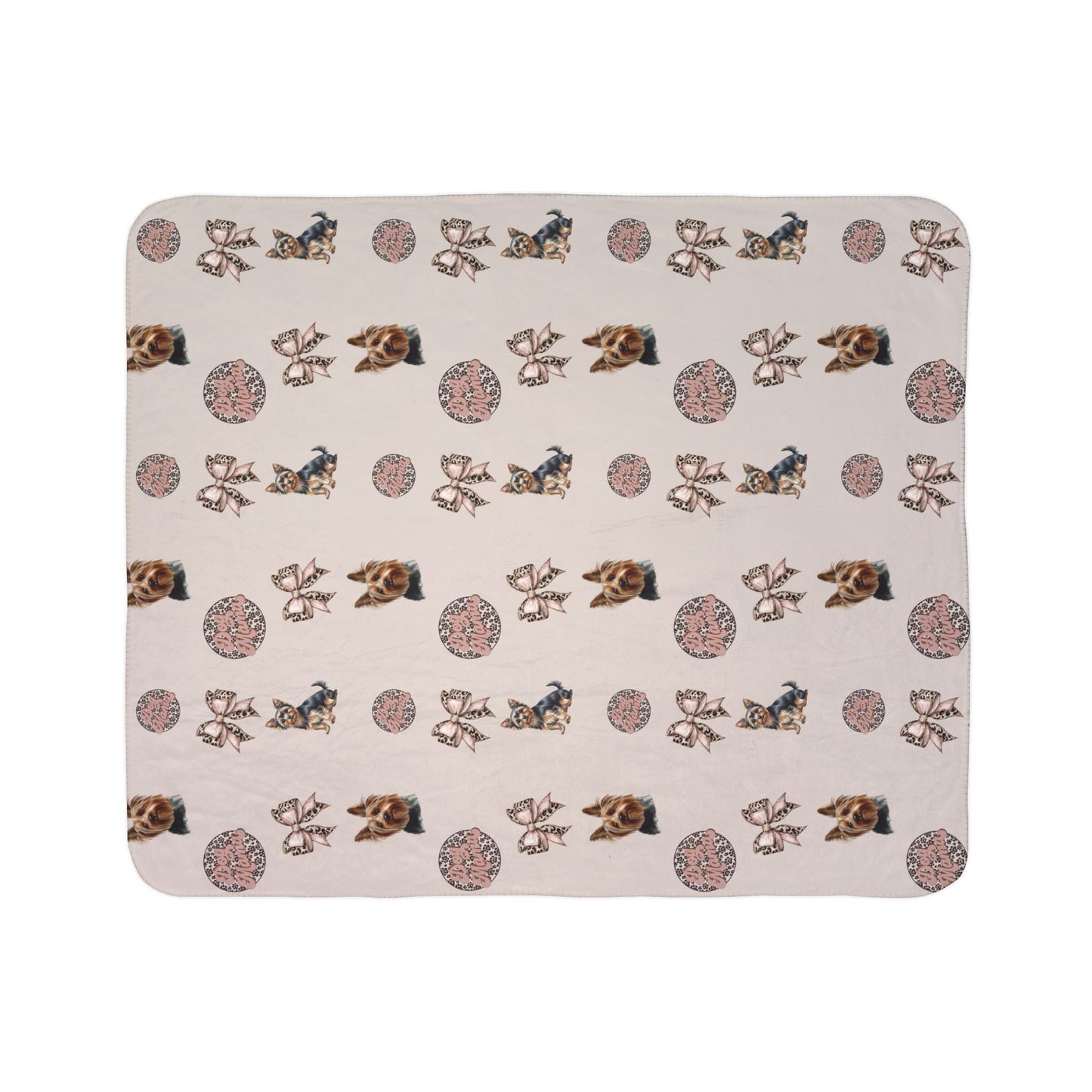 Yorkie Fleece Sherpa Blanket