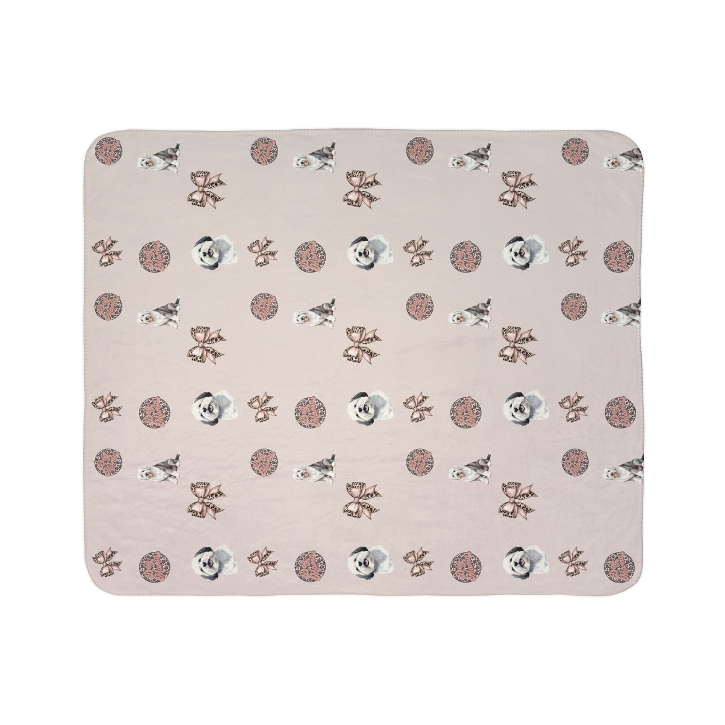 English Sheepdog Fleece Sherpa Blanket