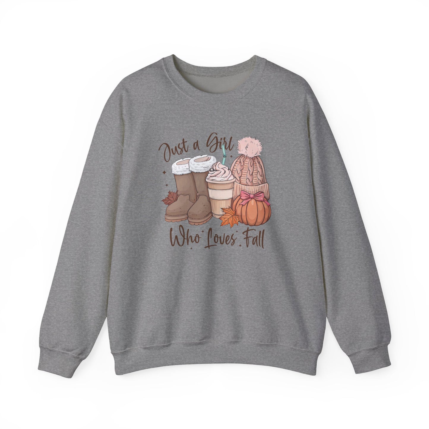 Just a Girl Who Loves Fall Gildan Crewneck Sweatshirt