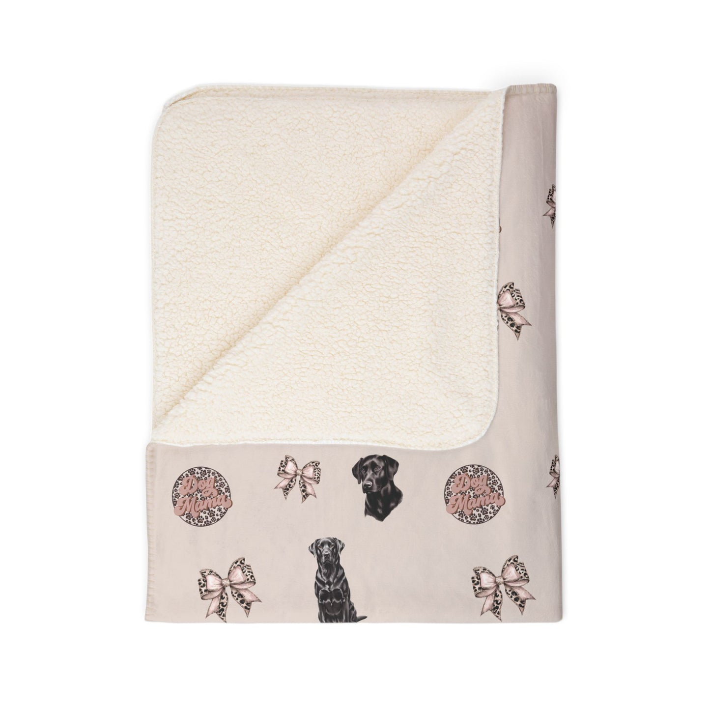 Black Lab Fleece Sherpa Blanket