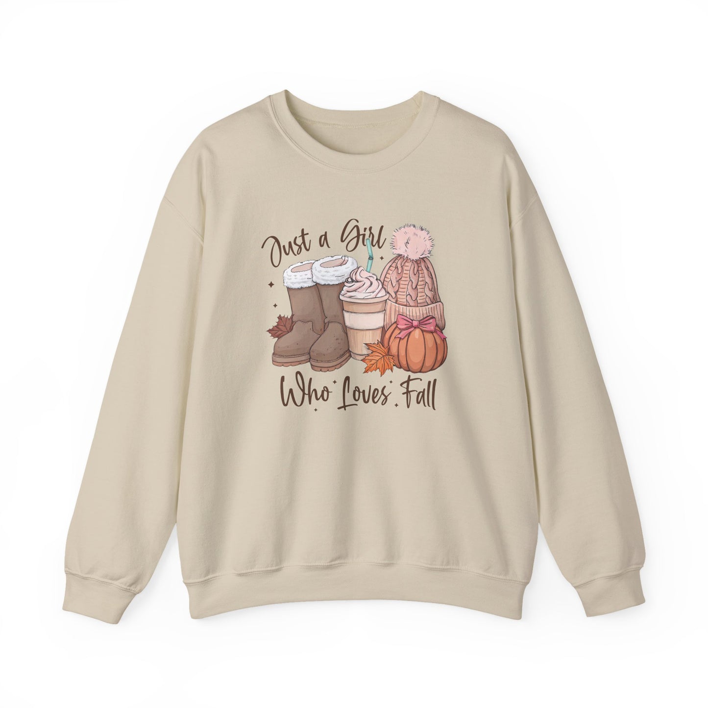 Just a Girl Who Loves Fall Gildan Crewneck Sweatshirt