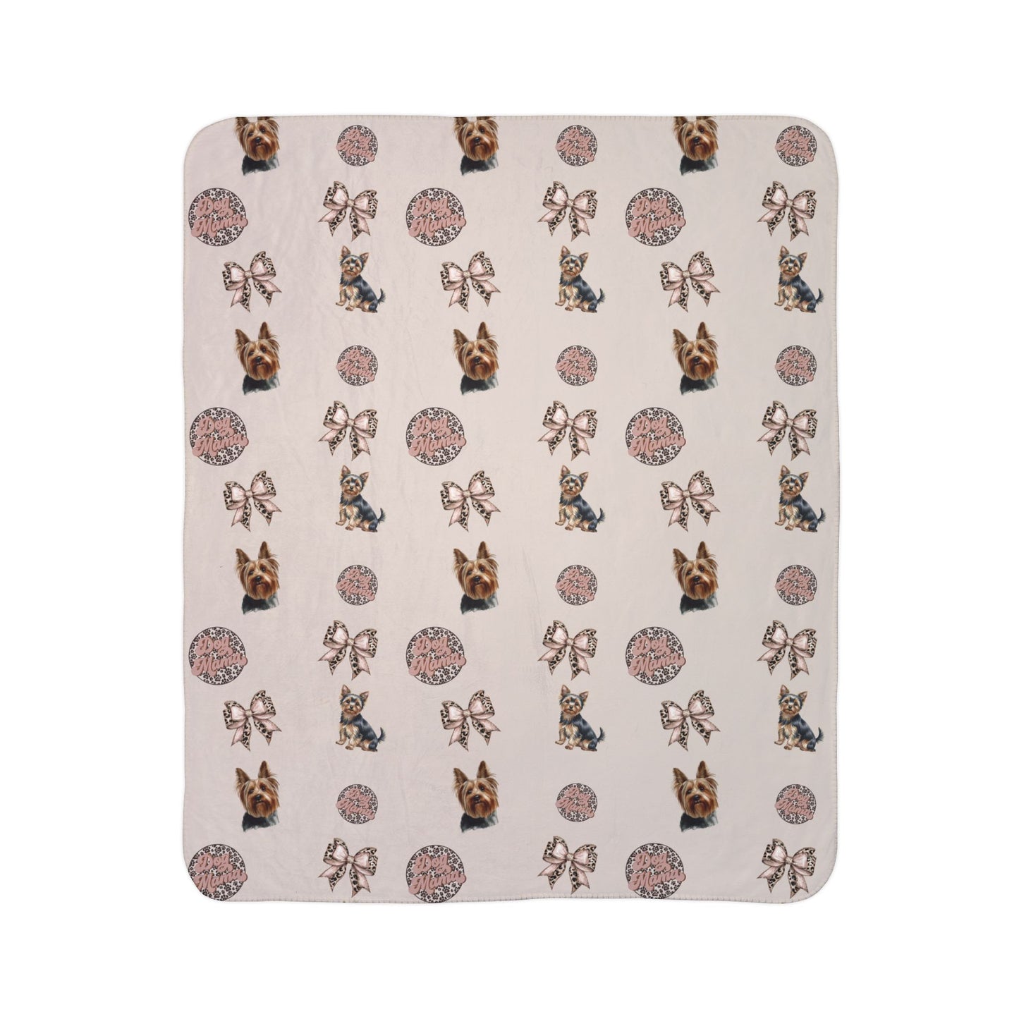Yorkie Fleece Sherpa Blanket