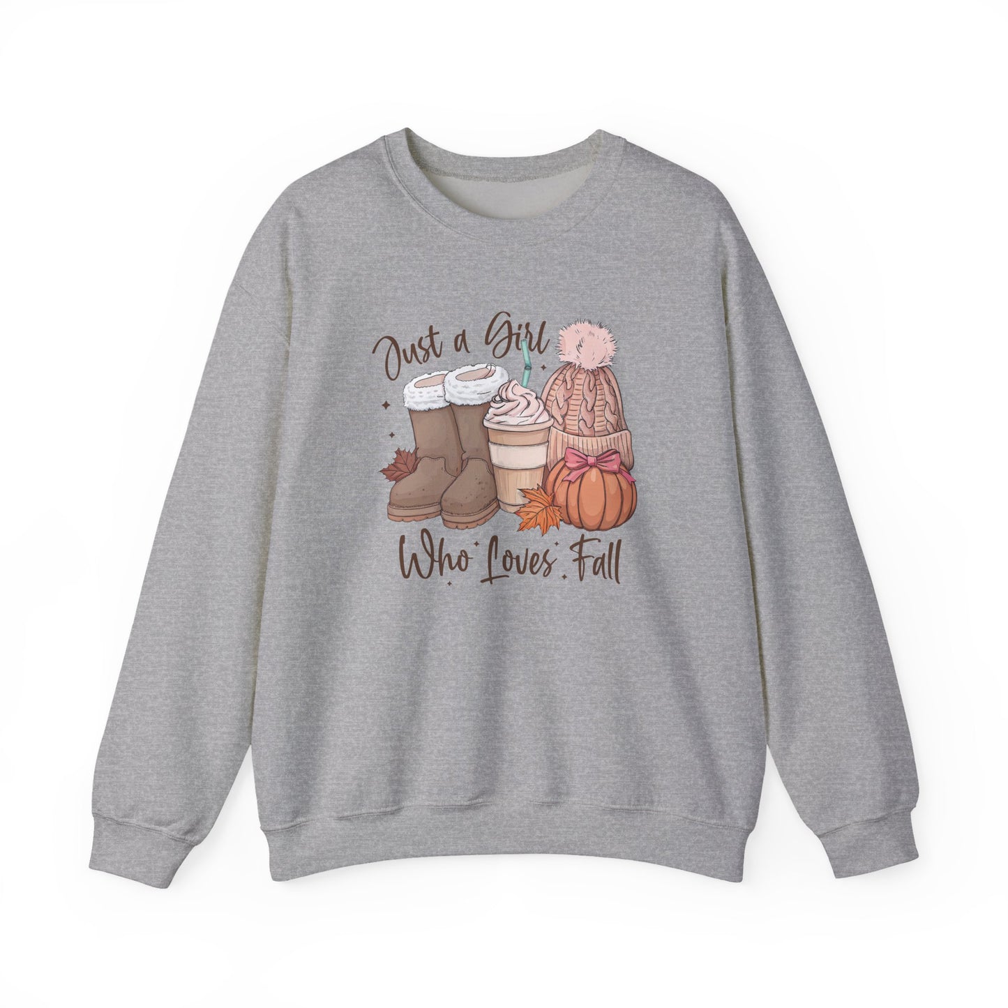 Just a Girl Who Loves Fall Gildan Crewneck Sweatshirt
