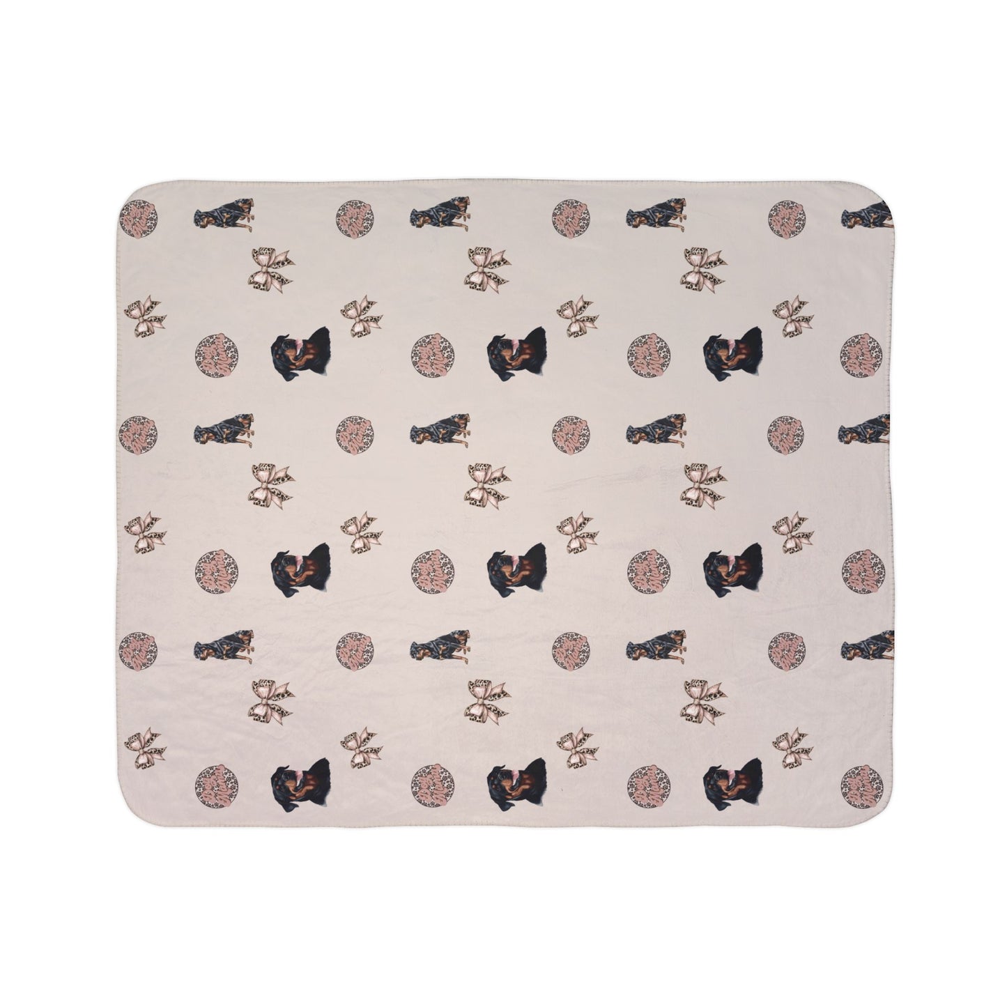 Rottweiler Fleece Sherpa Blanket
