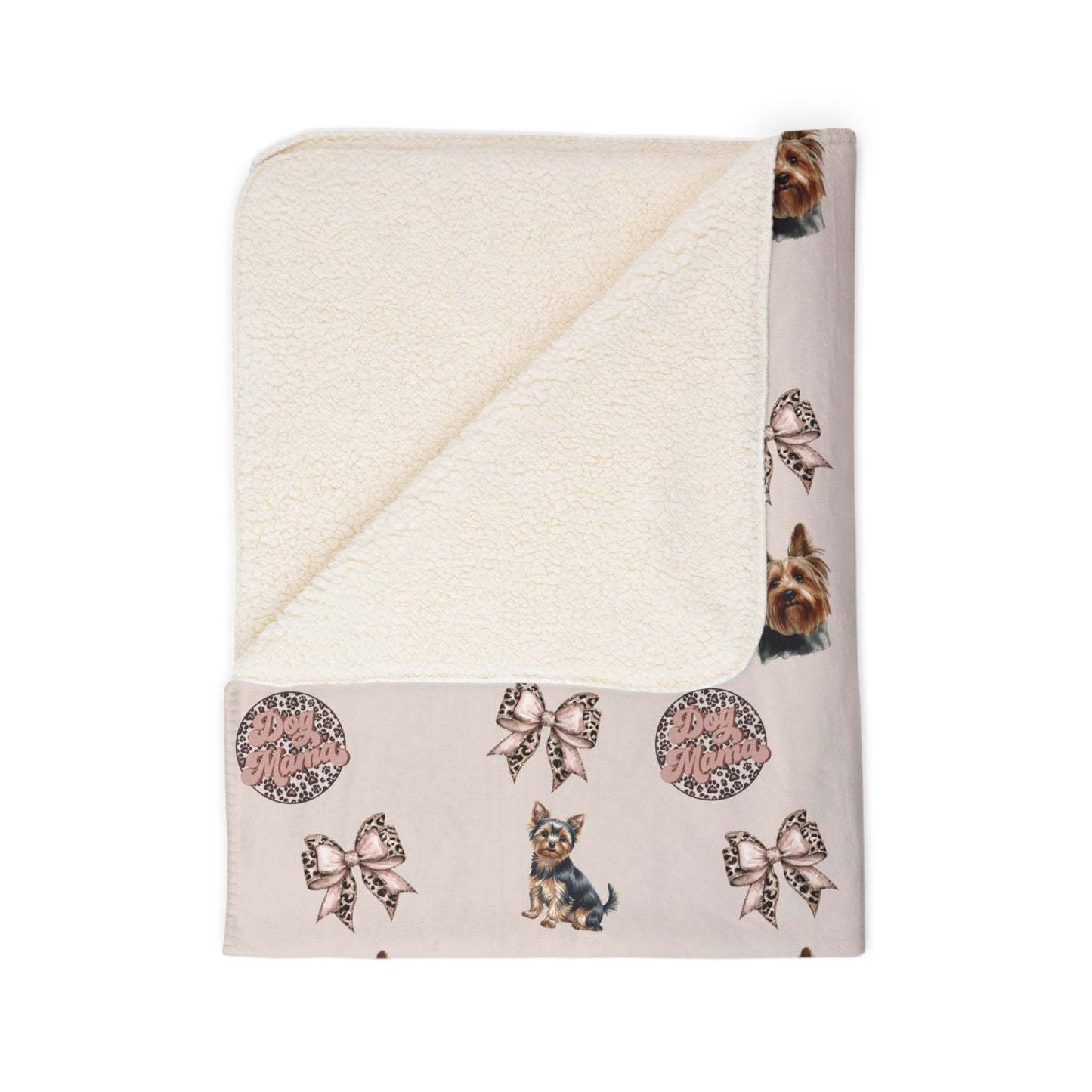 Yorkie Fleece Sherpa Blanket