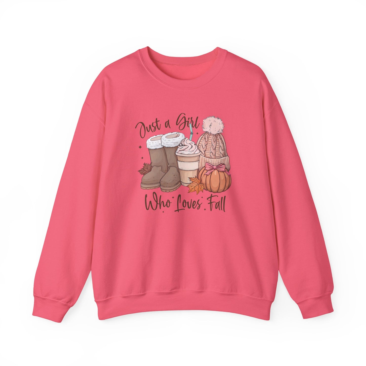 Just a Girl Who Loves Fall Gildan Crewneck Sweatshirt