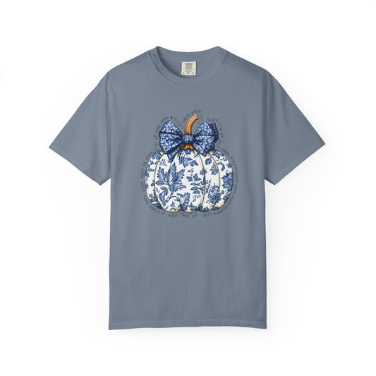 Gratitude Words Chinoiserie Pumpkin Comfort Colors Tee