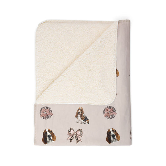 Bassett Hound Fleece Sherpa Blanket