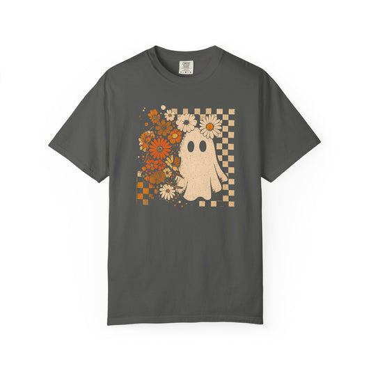 Floral Ghost Checkered Comfort Colors Tee