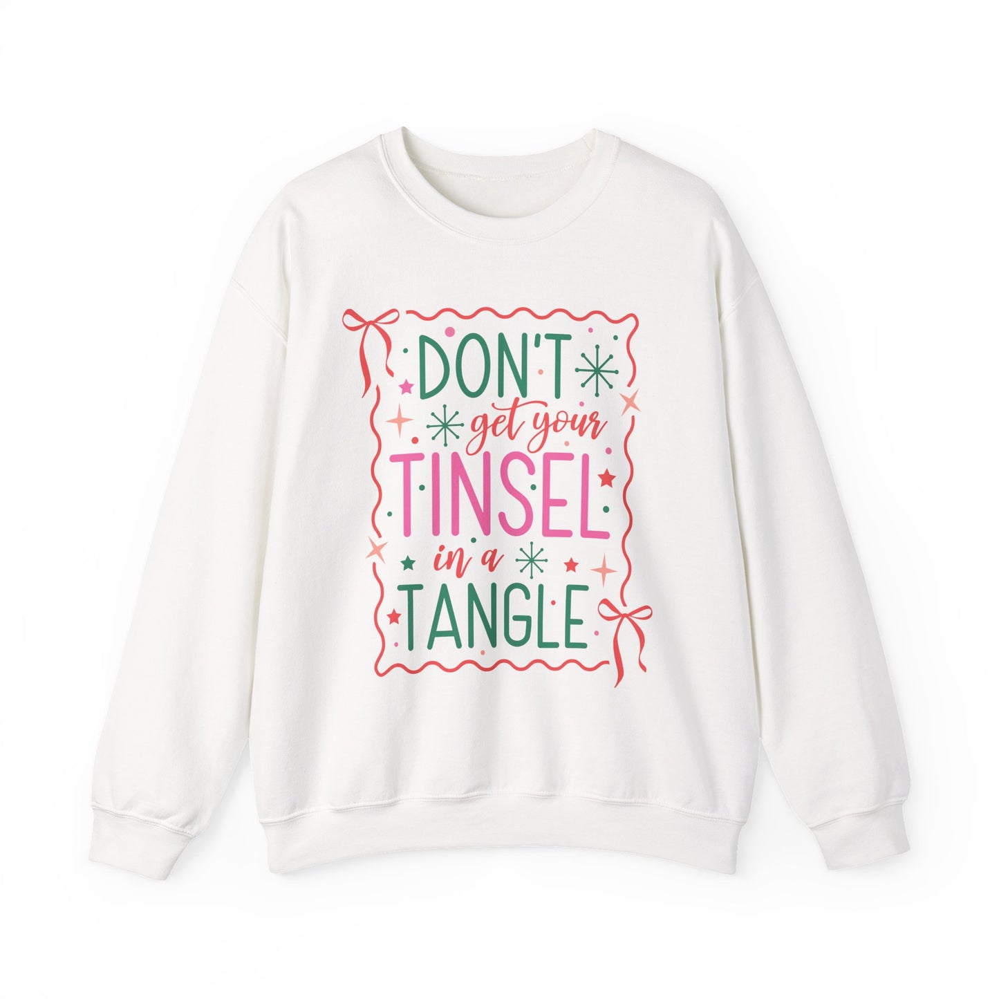 Holiday Cheer Crewneck Sweatshirt, Cozy Christmas Top, Funny Sweatshirt Gift, Tinsel Humor Sweatshirt, Unisex Winter Apparel