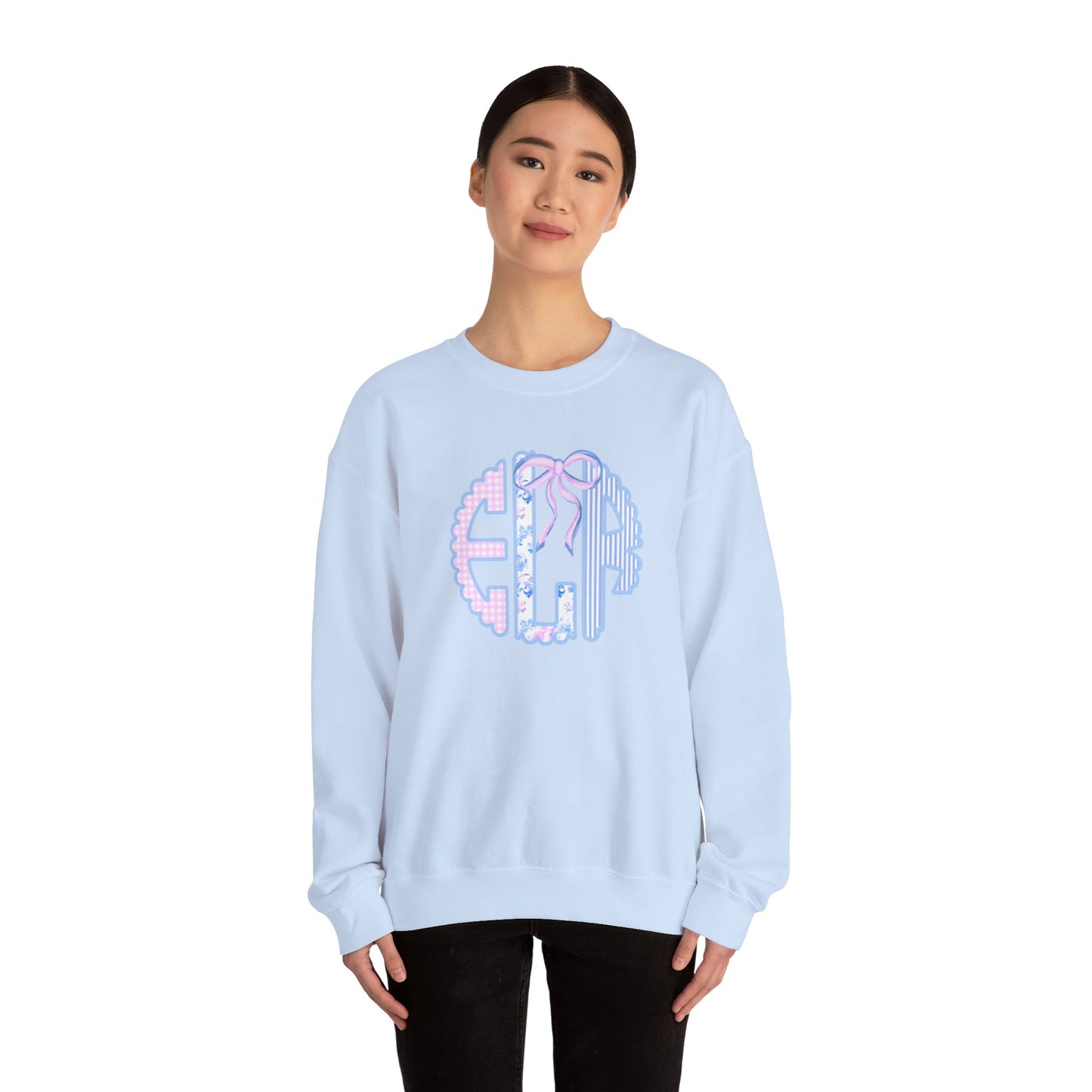 Pastel Monogrammed Gildan Crewneck Sweatshirt