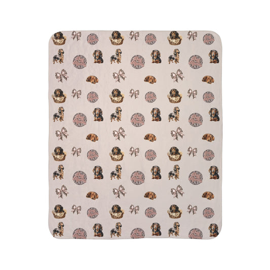 Dachshund Fleece Sherpa Blanket