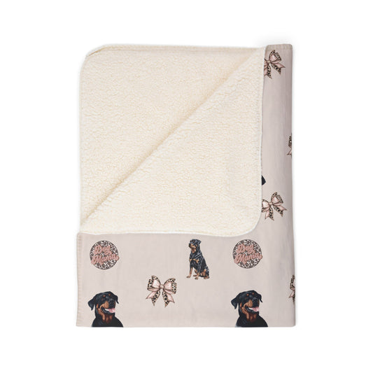 Rottweiler Fleece Sherpa Blanket