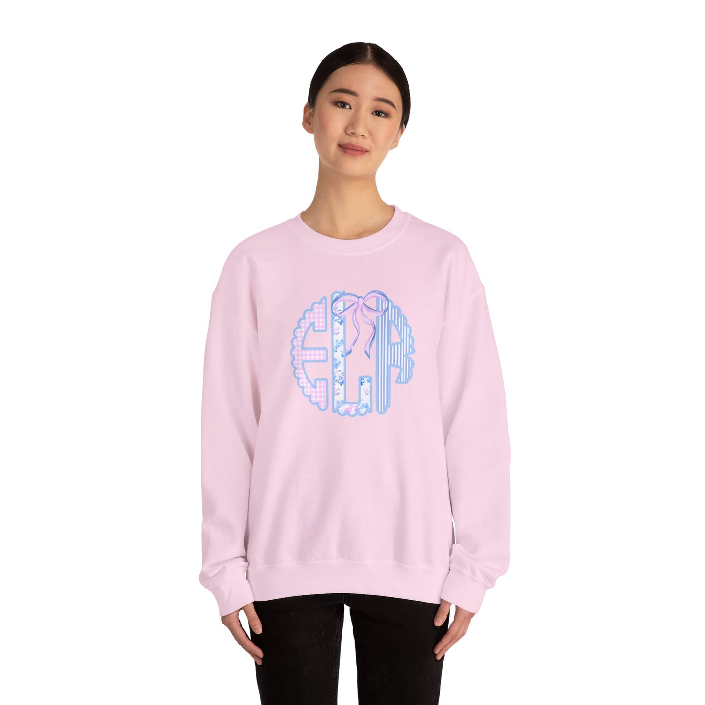 Pastel Monogrammed Gildan Crewneck Sweatshirt