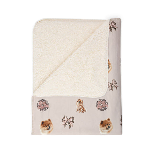 Pomeranian Fleece Sherpa Blanket