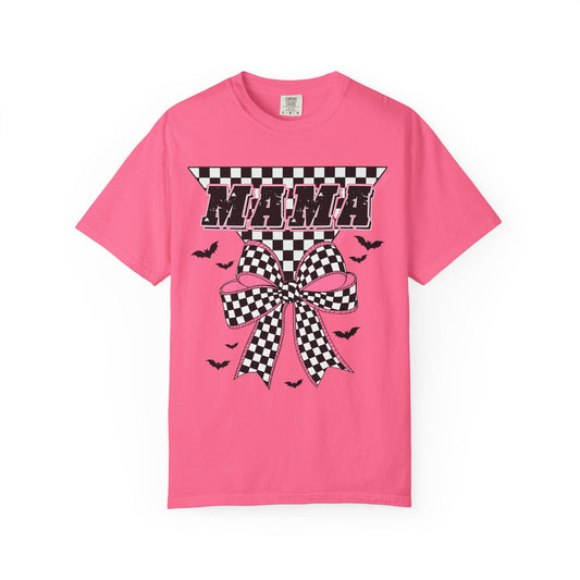 Mama Checkered Bat Comfort Colors Tee