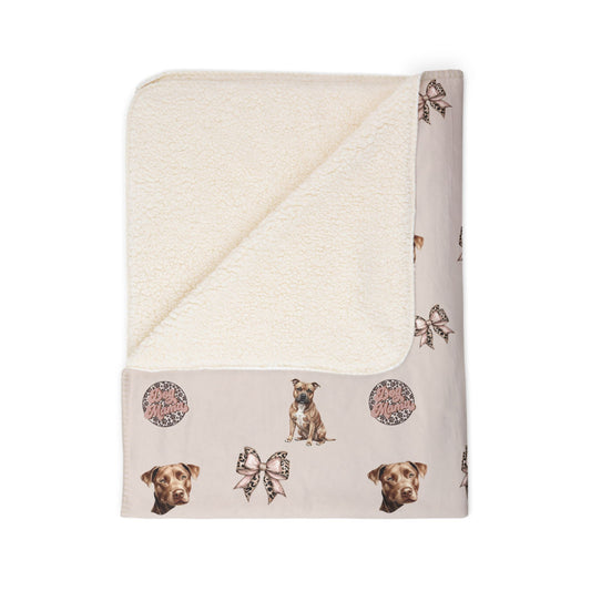 Brown Pitbull Fleece Sherpa Blanket