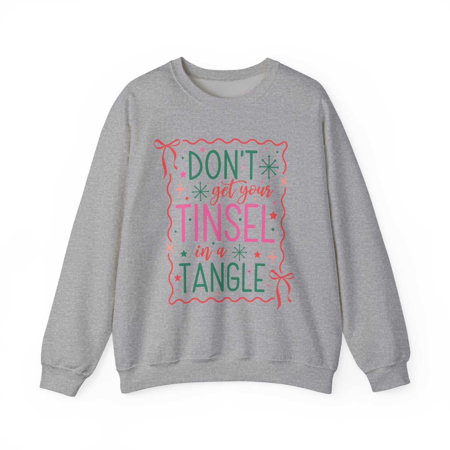 Holiday Cheer Crewneck Sweatshirt, Cozy Christmas Top, Funny Sweatshirt Gift, Tinsel Humor Sweatshirt, Unisex Winter Apparel
