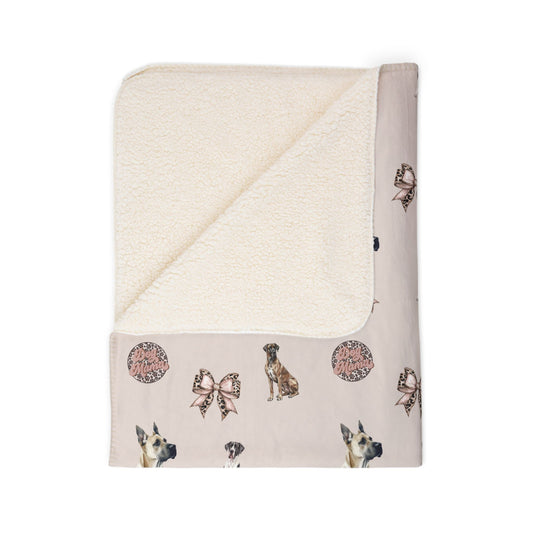 Great Dane Fleece Sherpa Blanket