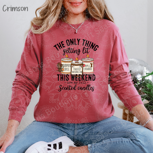 Lit Candles Comfort Colors Fall Long Sleeve Shirt
