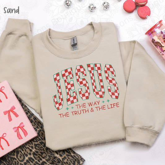 Jesus is the Way Crewneck Sweatshirt, Gildan Christian Apparel, Inspirational Gift, Faith-Based Sweatshirt, Cozy Religious Attire