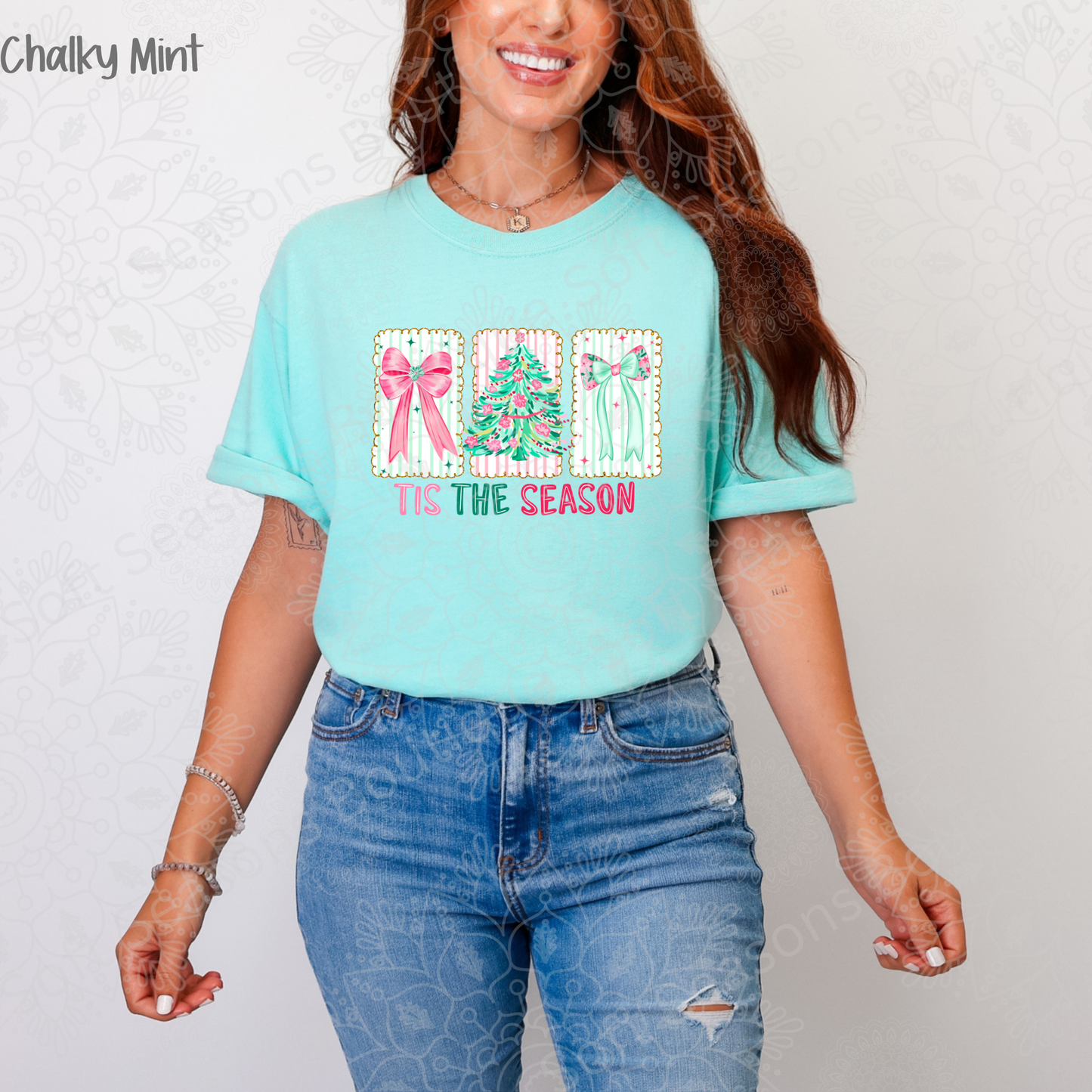 Tis the Season Coquette Pastels Comfort Colors Tee