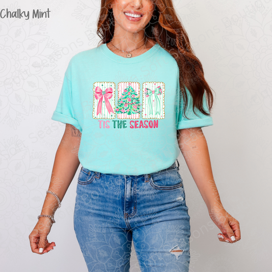 Tis the Season Coquette Pastels Comfort Colors Tee