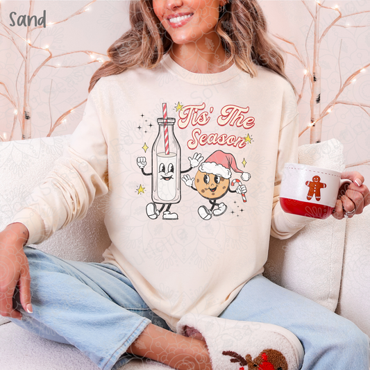 Milk and Cookies Santa Christmas Greeting Gildan Sweatshirt