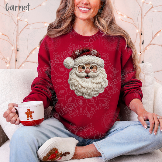 Holiday Santa Face Crewneck Sweatshirt