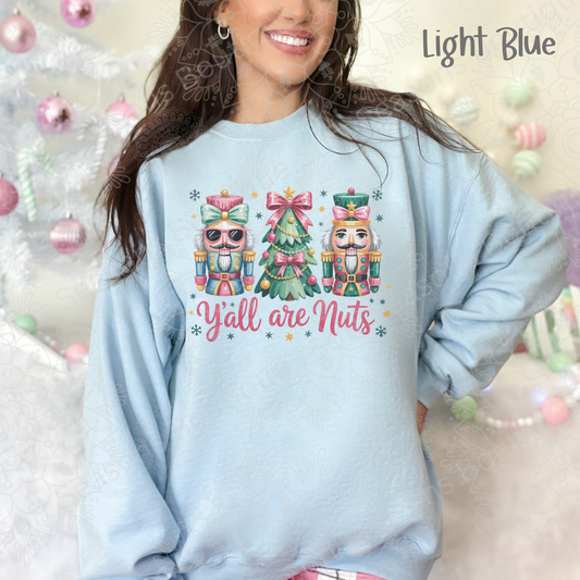 Y'all Are Nuts Christmas Gildan Sweatshirt