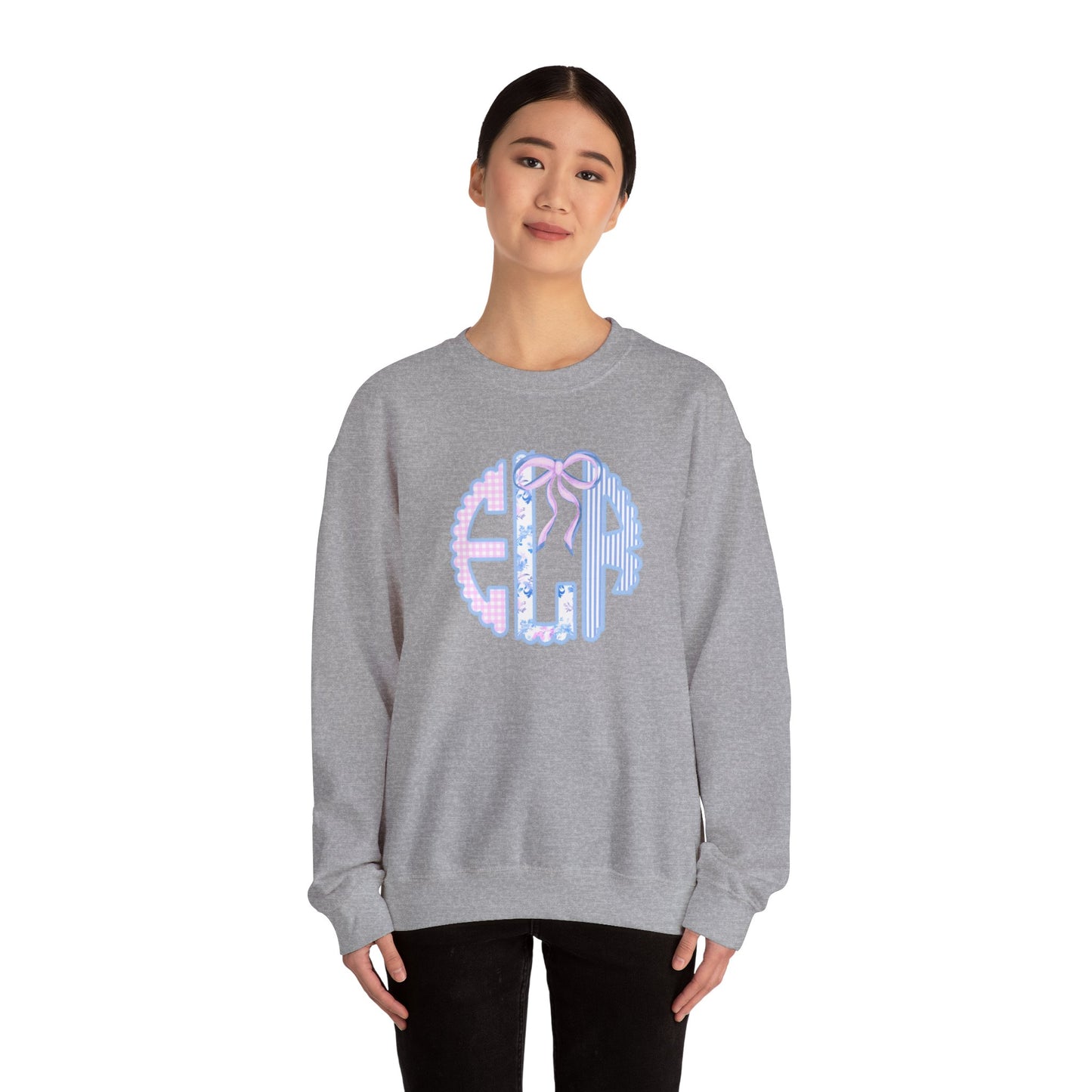 Pastel Monogrammed Gildan Crewneck Sweatshirt