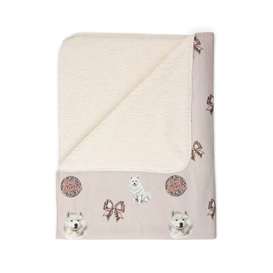 Samoyed Fleece Sherpa Blanket
