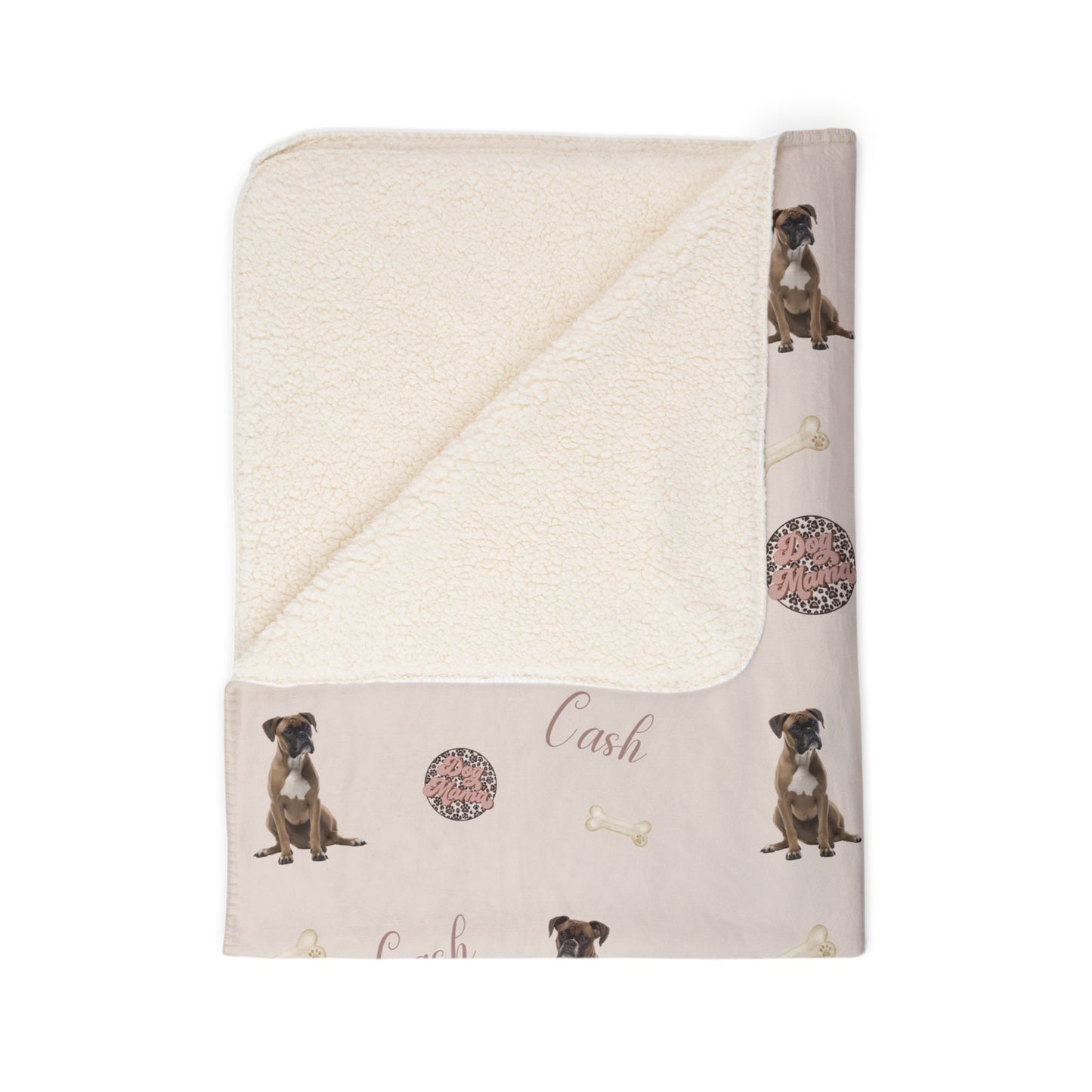 For Terri: Cash Boxer Dog Mama Sherpa Blanket