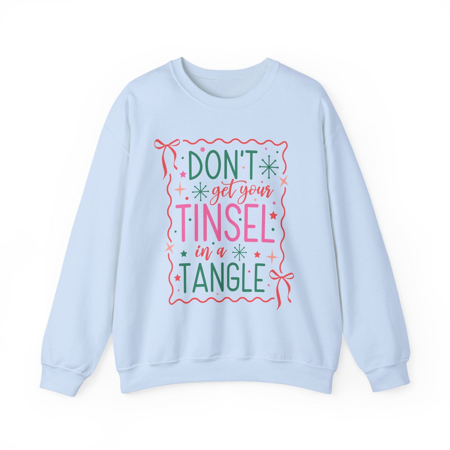 Holiday Cheer Crewneck Sweatshirt, Cozy Christmas Top, Funny Sweatshirt Gift, Tinsel Humor Sweatshirt, Unisex Winter Apparel