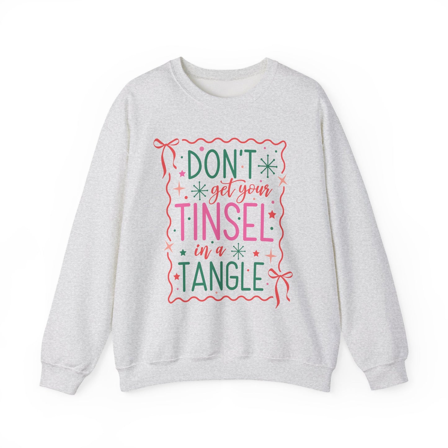 Holiday Cheer Crewneck Sweatshirt, Cozy Christmas Top, Funny Sweatshirt Gift, Tinsel Humor Sweatshirt, Unisex Winter Apparel