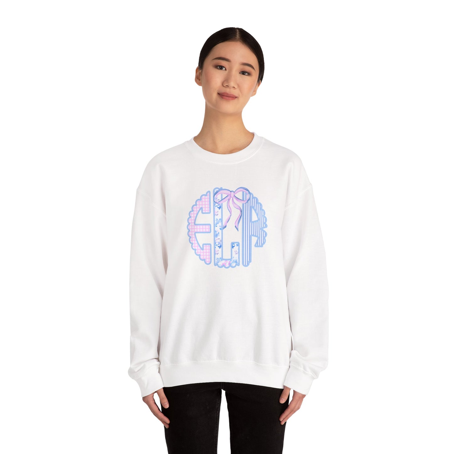 Pastel Monogrammed Gildan Crewneck Sweatshirt