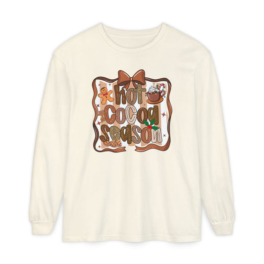 Cozy Hot Cocoa Season Comfort Colors Long Sleeve Shirt
