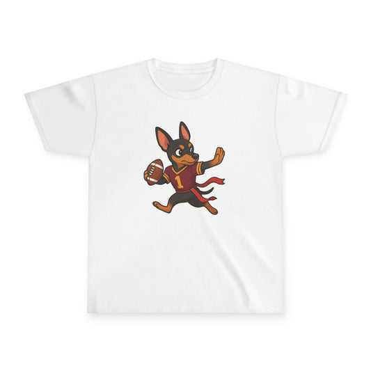 Youth Tee — Running Doberman Football Kids Shirt