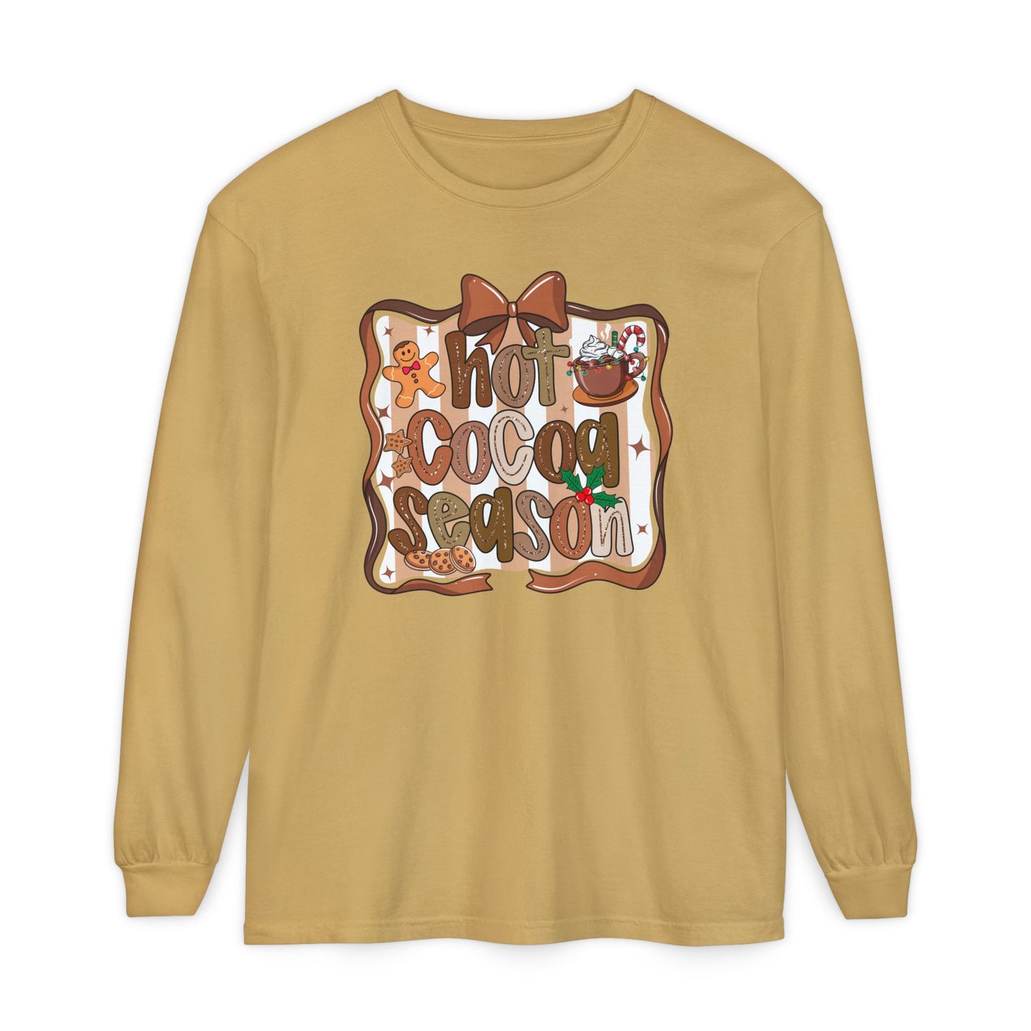 Cozy Hot Cocoa Season Comfort Colors Long Sleeve Shirt
