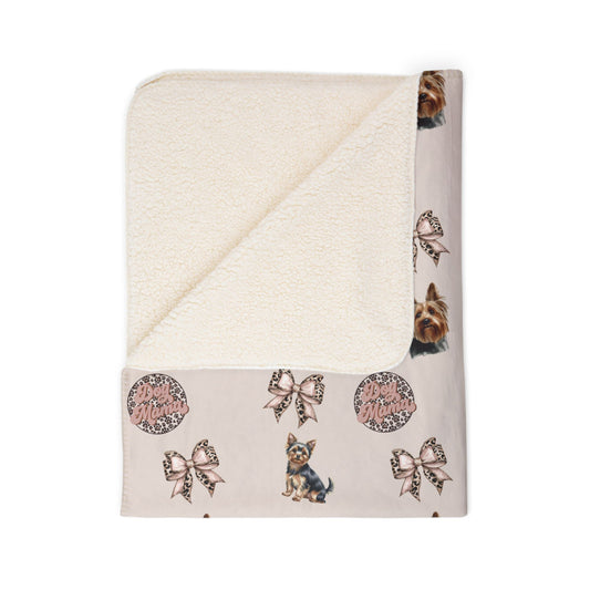 Yorkie Fleece Sherpa Blanket