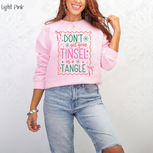 Holiday Cheer Crewneck Sweatshirt, Cozy Christmas Top, Funny Sweatshirt Gift, Tinsel Humor Sweatshirt, Unisex Winter Apparel